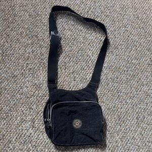 Kipling Black Crossbody Bag good condition with two zipper pockets